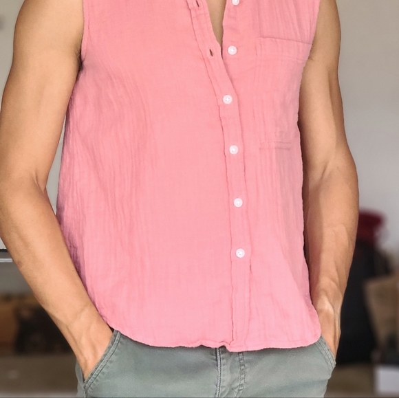 Pastel Pink Collared Button-up Vest - Picture 2 of 6